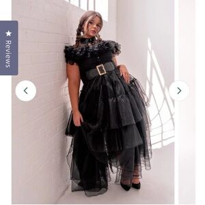 Elegant Black Ruffled Dress